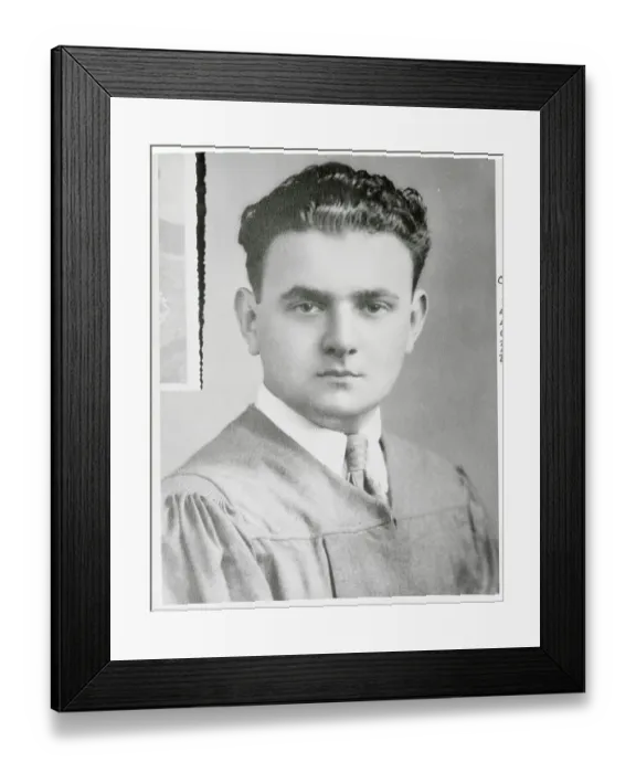 Framed Print : Portrait of David Greenglass Wearing Graduation Robe Framed Print : Portrait of David Greenglass Wearing Graduation Robe