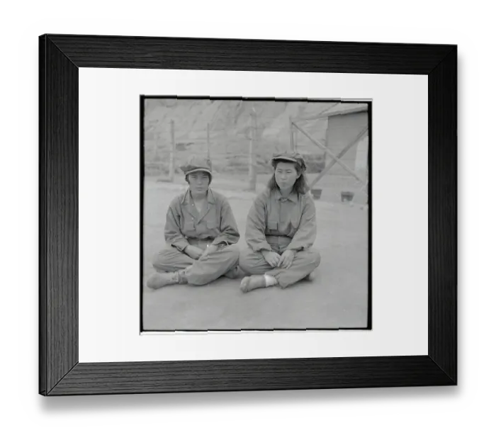 Framed Print : Girls Sitting on Ground Framed Print : Girls Sitting on Ground
