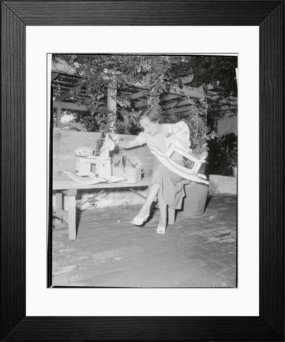 Framed Print : Maureen O'Sullivan Working on Hobby Horse Framed Print : Maureen O'Sullivan Working on Hobby Horse
