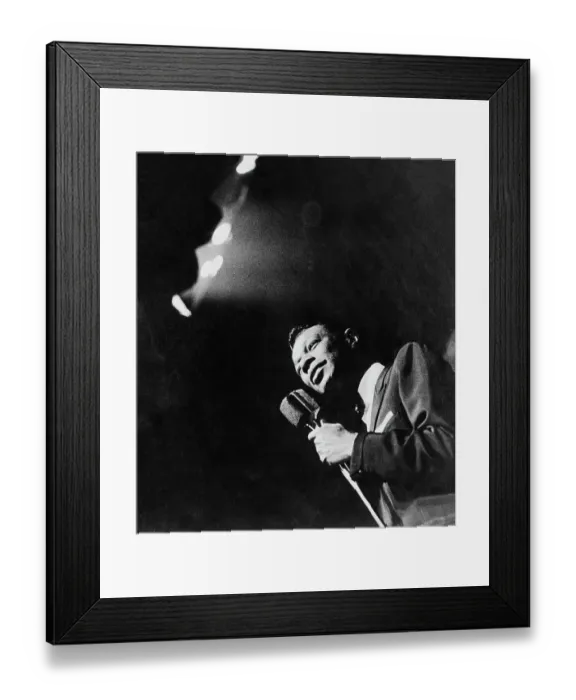 Framed Print : Singer Nat King Cole Holding Microphone Framed Print : Singer Nat King Cole Holding Microphone