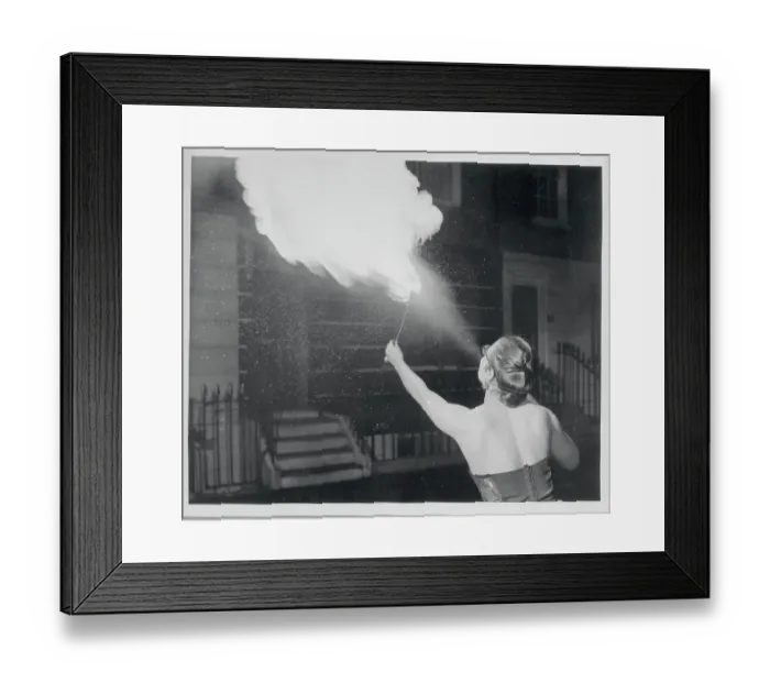 Framed Print : Priscilla Birt Rehearsing Her Fire Breathing Performance Framed Print : Priscilla Birt Rehearsing Her Fire Breathing Performance
