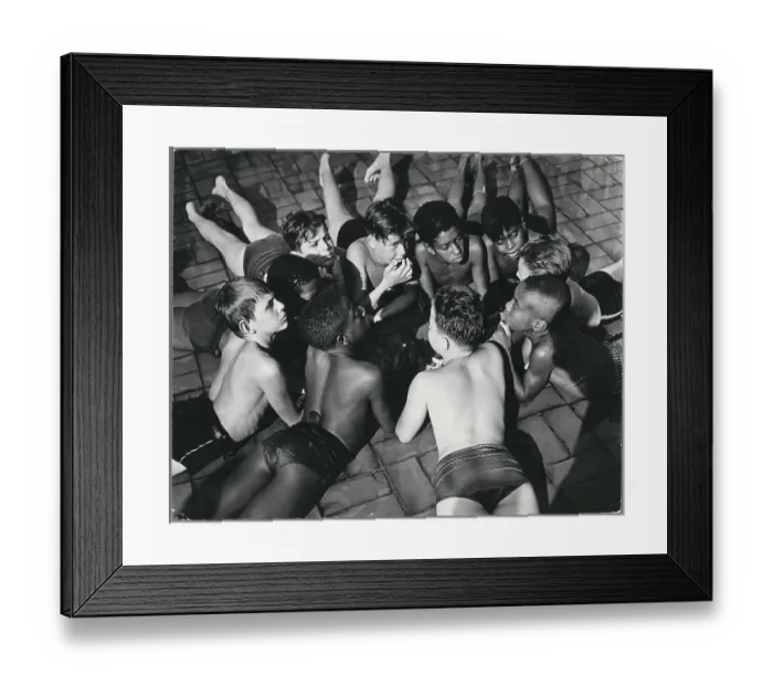 Framed Print : Boys Lying in Circle and Conversing Framed Print : Boys Lying in Circle and Conversing