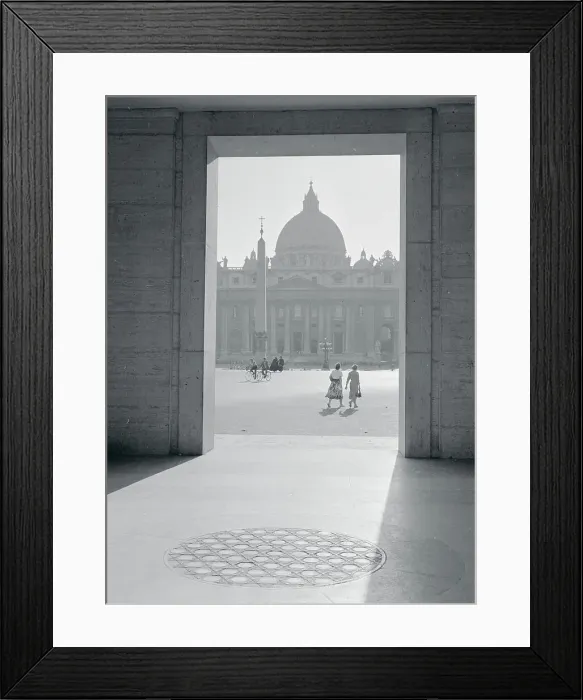 Framed Print : View of Pedestrians Walking Across Saint Peter Square Framed Print : View of Pedestrians Walking Across Saint Peter Square