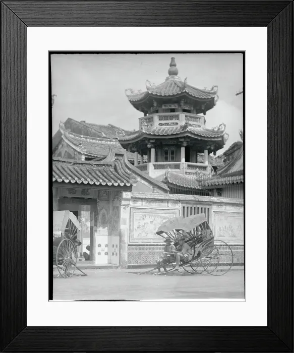 Framed Print : Rickshaw Drivers Outside Chinese Temple Framed Print : Rickshaw Drivers Outside Chinese Temple