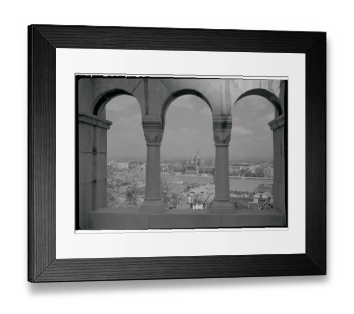 Framed Print : Aerial Viewing of Budapest Through Archways Framed Print : Aerial Viewing of Budapest Through Archways