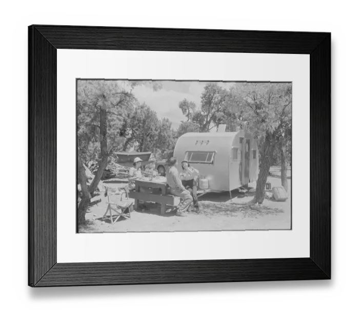 Framed Print : Family Trailer Camping Framed Print : Family Trailer Camping