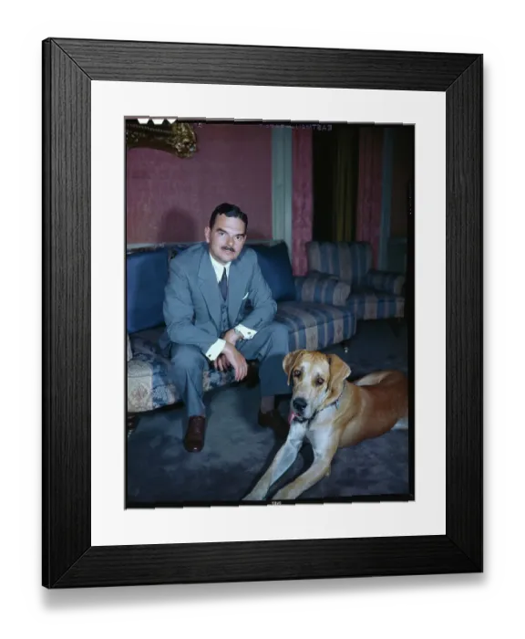 Framed Print : Thomas Dewey and Dog Framed Print : Thomas Dewey and Dog