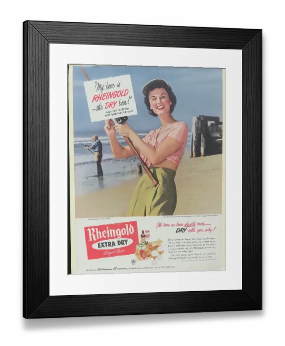 Framed Print : Advertisement for Rheingold Dry Beer Framed Print : Advertisement for Rheingold Dry Beer