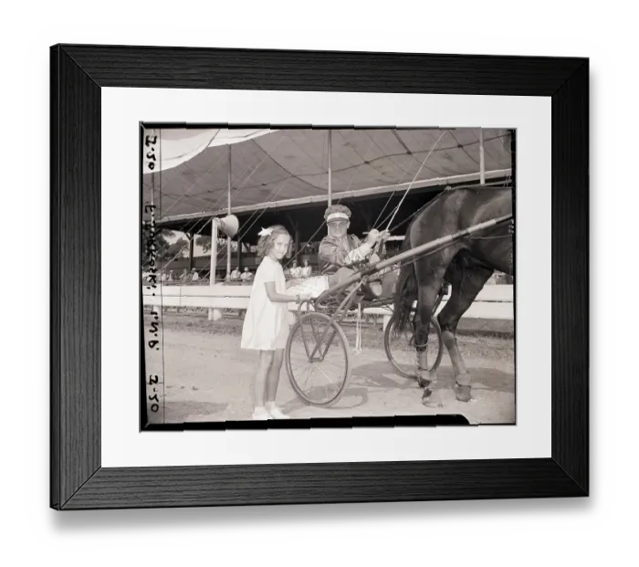Framed Print : Girl Standing near James Cagney in Sulky Framed Print : Girl Standing near James Cagney in Sulky