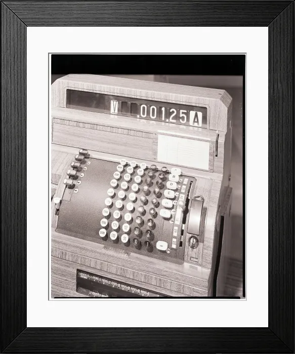 Framed Print : Cash Register Circa 1950 Framed Print : Cash Register Circa 1950