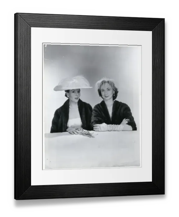 Framed Print : Women Modeling Hats and Stoles Framed Print : Women Modeling Hats and Stoles