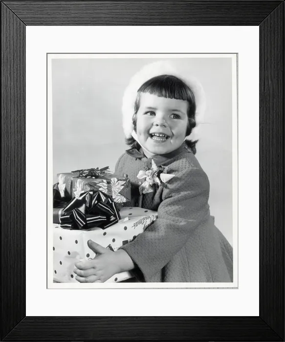 Framed Print : Girl Holding Gifts