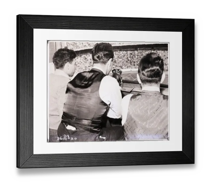 Framed Print : Announcers Broadcasting Football Game Framed Print : Announcers Broadcasting Football Game