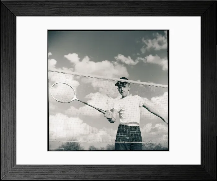 Framed Print : Boy Holding Badminton Racket Framed Print : Boy Holding Badminton Racket