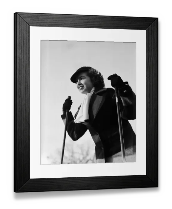 Framed Print : Woman Skiing