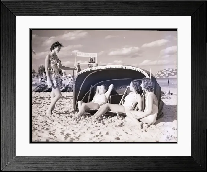 Framed Print : Woman Under Sun Shelter Framed Print : Woman Under Sun Shelter