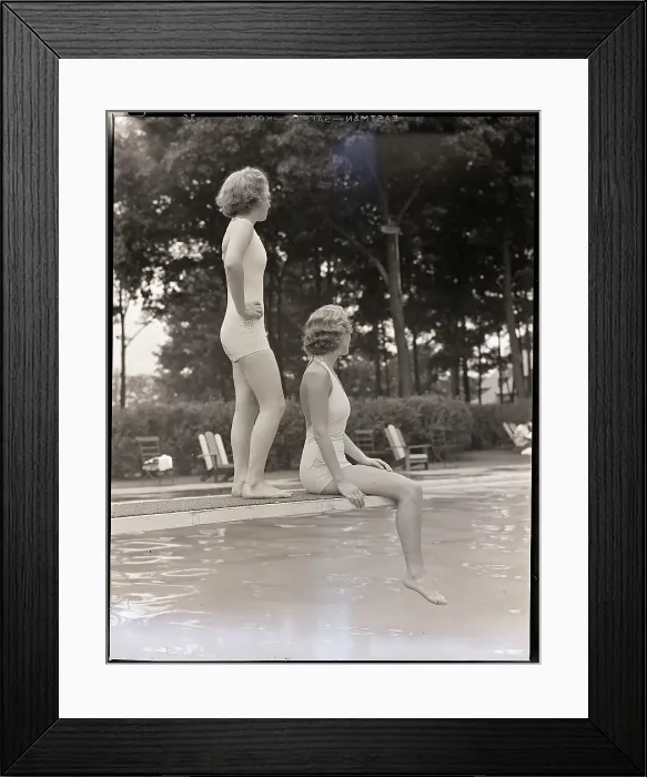 Framed Print : Women on Diving Board Framed Print : Women on Diving Board
