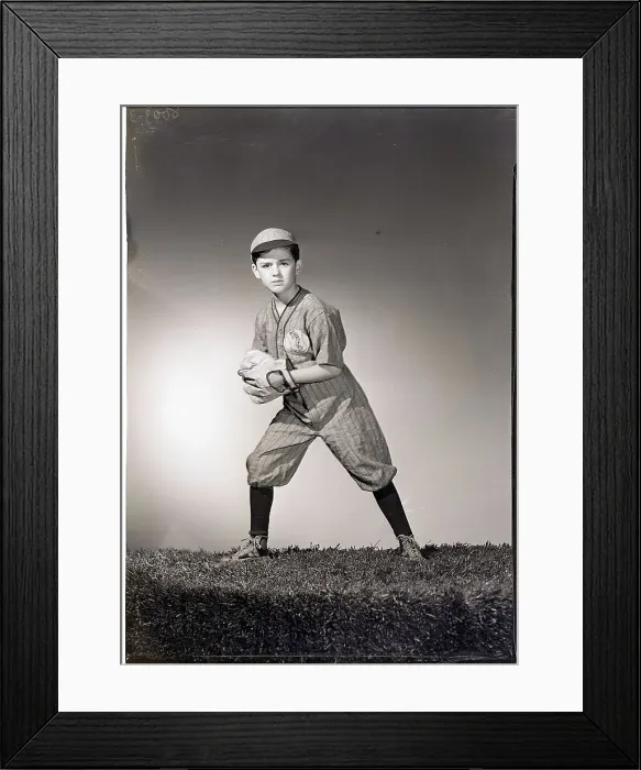 Framed Print : Boy in Baseball Uniform Framed Print : Boy in Baseball Uniform