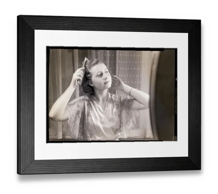 Framed Print : Woman Combing Her Hair