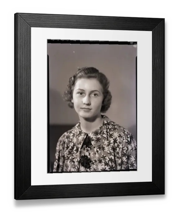Framed Print : Woman in Patterned Blouse Framed Print : Woman in Patterned Blouse