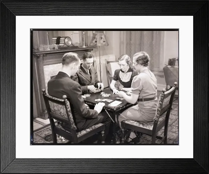 Framed Print : Bridge Players at Table Framed Print : Bridge Players at Table