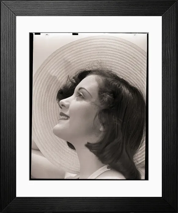 Framed Print : Woman Wearing Straw Hat Framed Print : Woman Wearing Straw Hat