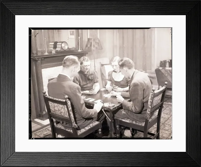 Framed Print : Table of Bridge Players Framed Print : Table of Bridge Players