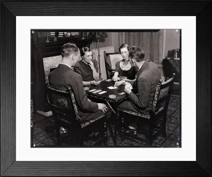 Framed Print : Table of Bridge Players Framed Print : Table of Bridge Players