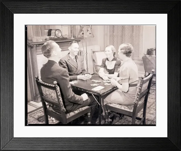 Framed Print : Table of Bridge Players Framed Print : Table of Bridge Players