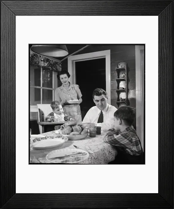 Framed Print : Family Having Dinner Framed Print : Family Having Dinner