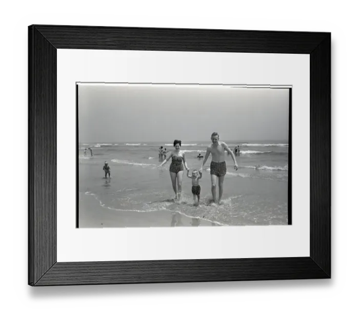 Framed Print : Family Walking on the Beach Framed Print : Family Walking on the Beach
