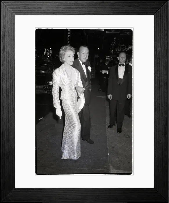 Framed Print : Marlene Dietrich and Sir Noel Coward at Premier Framed Print : Marlene Dietrich and Sir Noel Coward at Premier