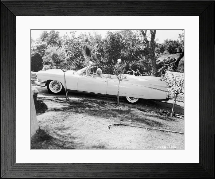 Framed Print : Jayne Mansfield in Her Cadillac Convertible Framed Print : Jayne Mansfield in Her Cadillac Convertible