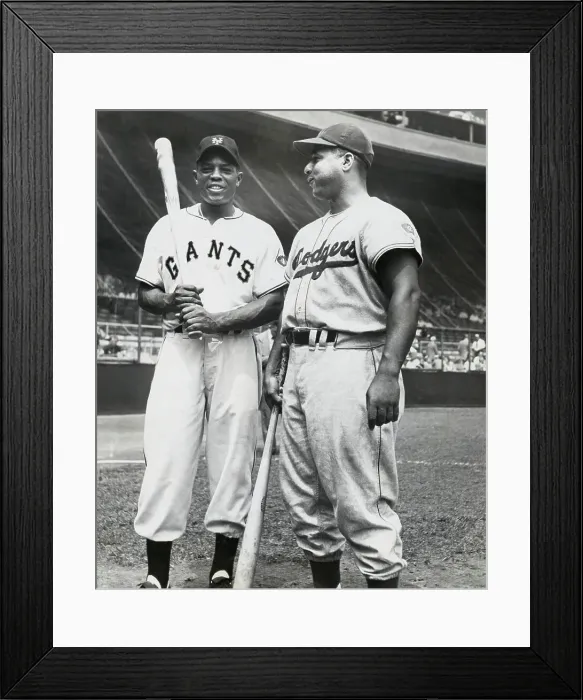 Framed Print : Willie Mays and Roy Campenlla Framed Print : Willie Mays and Roy Campenlla
