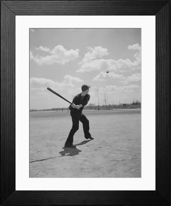 Framed Print : Baseball Player in Batting Position Outdoors Framed Print : Baseball Player in Batting Position Outdoors
