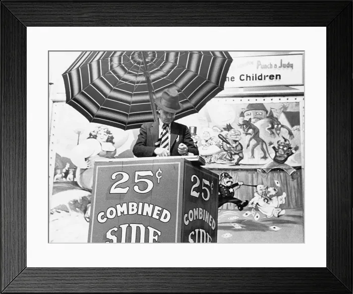 Framed Print : Circus Ticket Vendor at His Booth Framed Print : Circus Ticket Vendor at His Booth