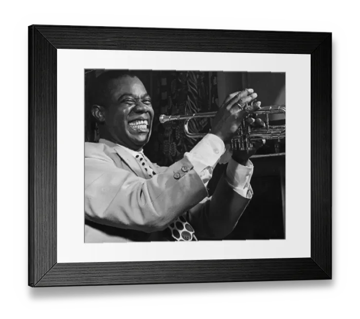 Framed Print : Louis Armstrong Holding Trumpet Framed Print : Louis Armstrong Holding Trumpet