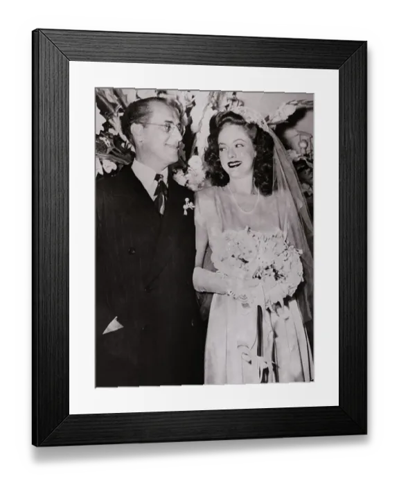 Framed Print : Portrait of Comedian Groucho Marx and Bride on Wedding Day Framed Print : Portrait of Comedian Groucho Marx and Bride on Wedding Day