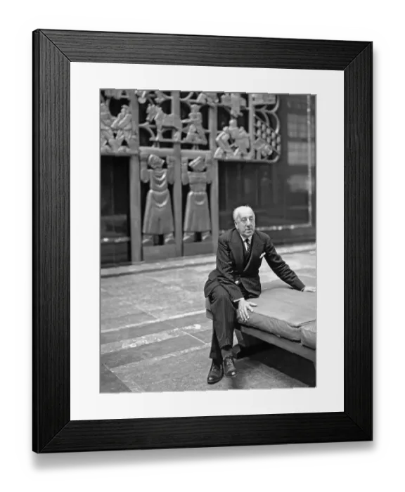 Framed Print : Belgian Architect Henry Van De Velde Reclining in Lobby Framed Print : Belgian Architect Henry Van De Velde Reclining in Lobby
