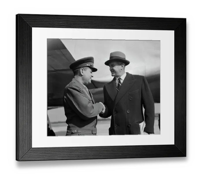 Framed Print : Curtis E. LeMay and W. Stuart Symington Shaking Hands Framed Print : Curtis E. LeMay and W. Stuart Symington Shaking Hands