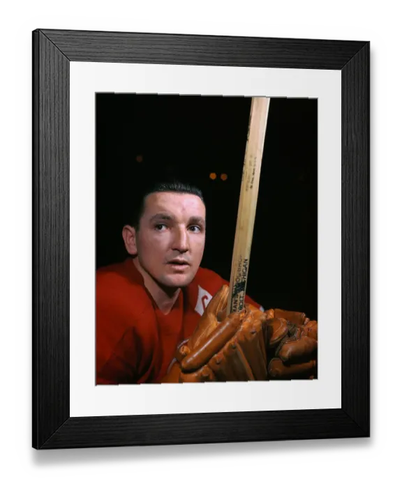 Framed Print : Sid Abel Posing with Hockey Gear Framed Print : Sid Abel Posing with Hockey Gear