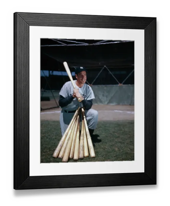 Framed Print : Joe DiMaggio Posing with Baseball Bat Collection Framed Print : Joe DiMaggio Posing with Baseball Bat Collection