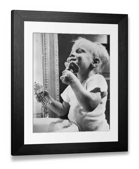 Framed Print : Two-Year-Old Tries Shaving Framed Print : Two-Year-Old Tries Shaving