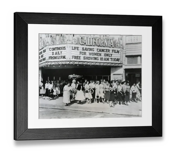 Framed Print : Women Leaving Free Theater Documentary Showing on Cancer Framed Print : Women Leaving Free Theater Documentary Showing on Cancer