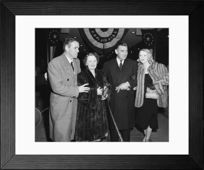 Framed Print : Clark Gable Attending Premiere with Wife and Producer Framed Print : Clark Gable Attending Premiere with Wife and Producer