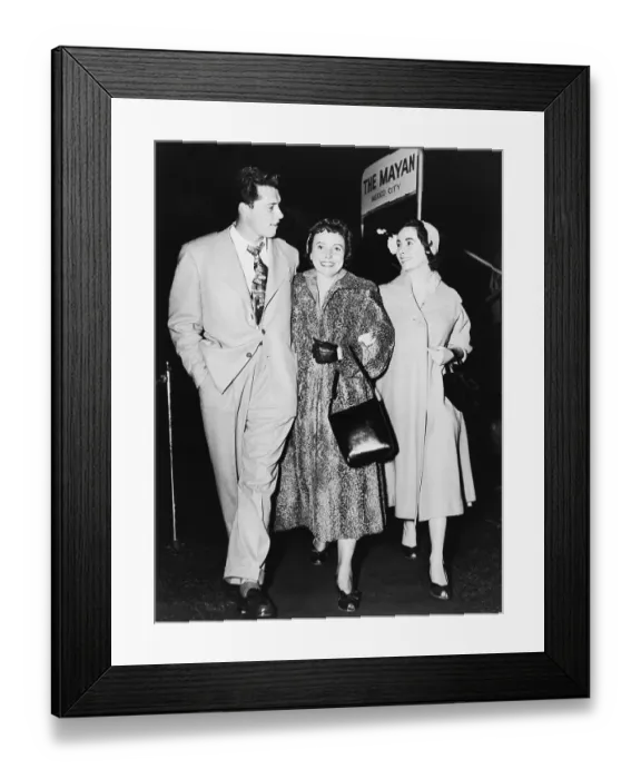 Framed Print : Conrad Hilton with Elizabeth Taylor and her Mother Framed Print : Conrad Hilton with Elizabeth Taylor and her Mother