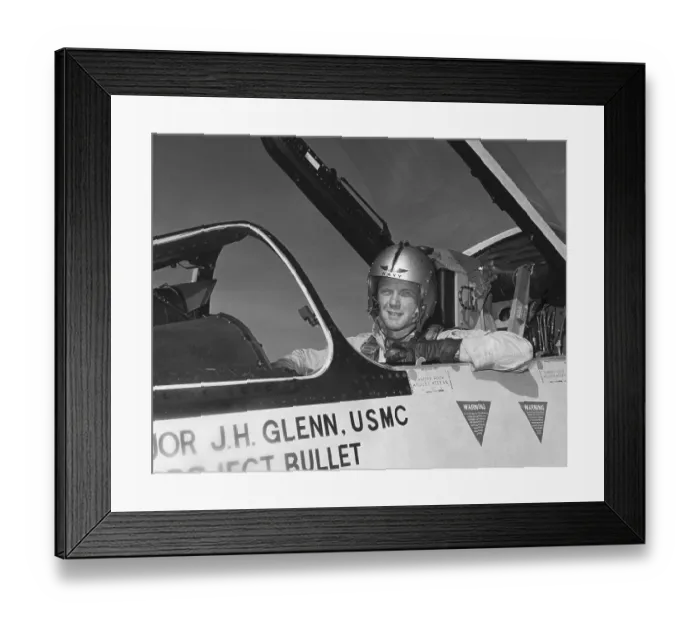 Framed Print : John Glenn in F-8 Cockpit Framed Print : John Glenn in F-8 Cockpit
