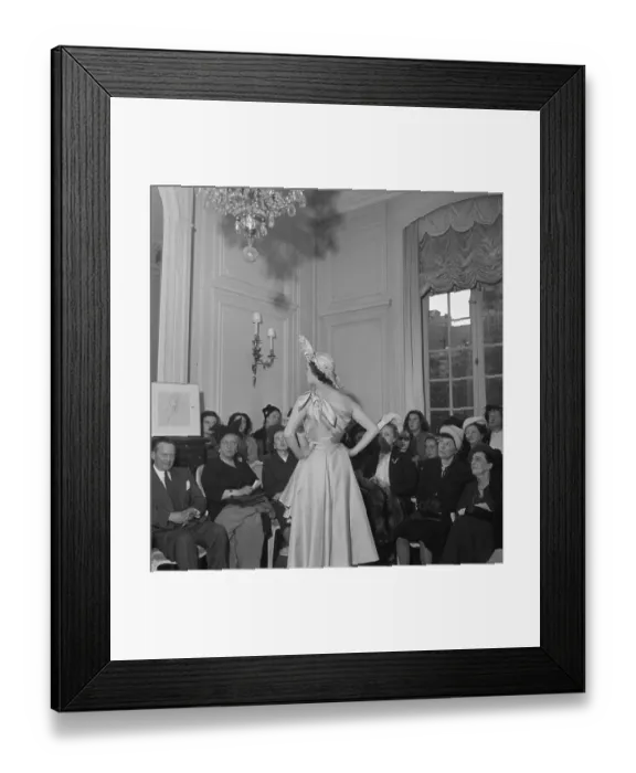 Framed Print : Model Wearing Christian Dior at Show Framed Print : Model Wearing Christian Dior at Show