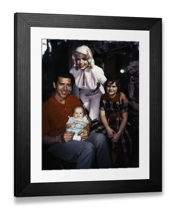 Framed Print : Jayne Mansfield with Mickey Hargitay and Children Framed Print : Jayne Mansfield with Mickey Hargitay and Children
