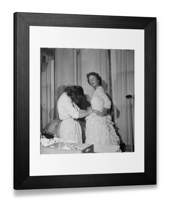Framed Print : Dressmaker Fitting Model Framed Print : Dressmaker Fitting Model